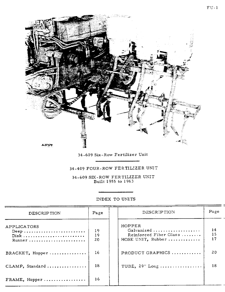 Схема запчастей Case IH 34-609 - (AF-13) - 34-609 SIX-ROW FERTILIZER UNIT & 34-409 FOUR-ROW FERTILIZER 
