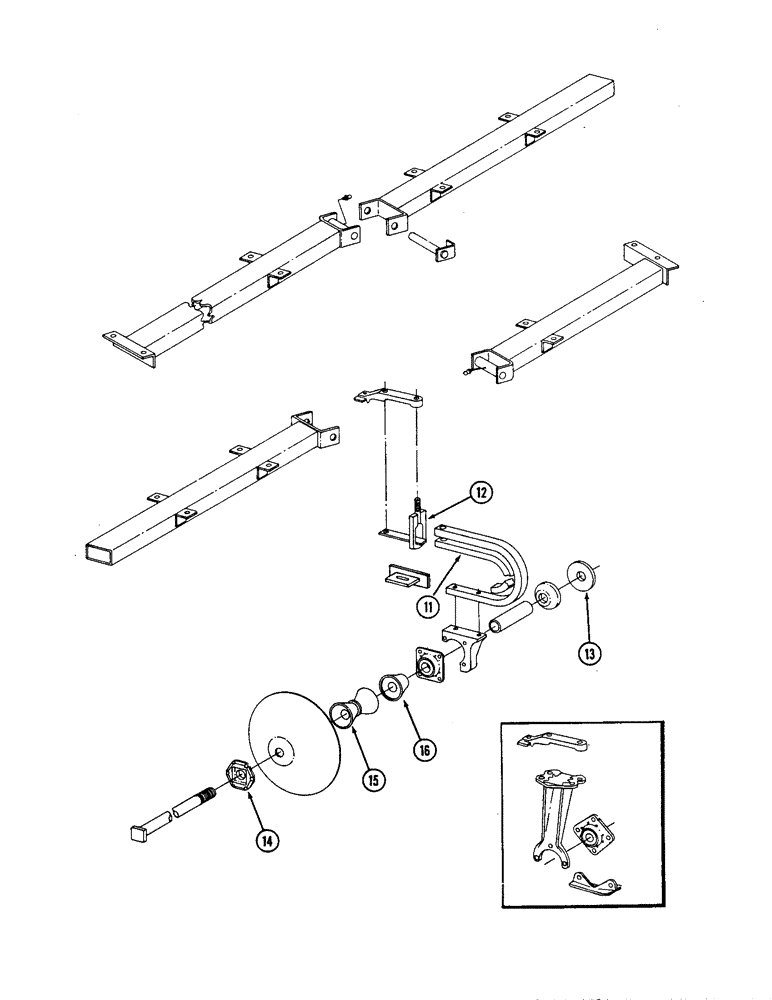 Схема запчастей Case IH 496 - (9-30) - DISC AND GANG 1-1/2 INCH ROUND ARBOR BOLT (09) - CHASSIS/ATTACHMENTS