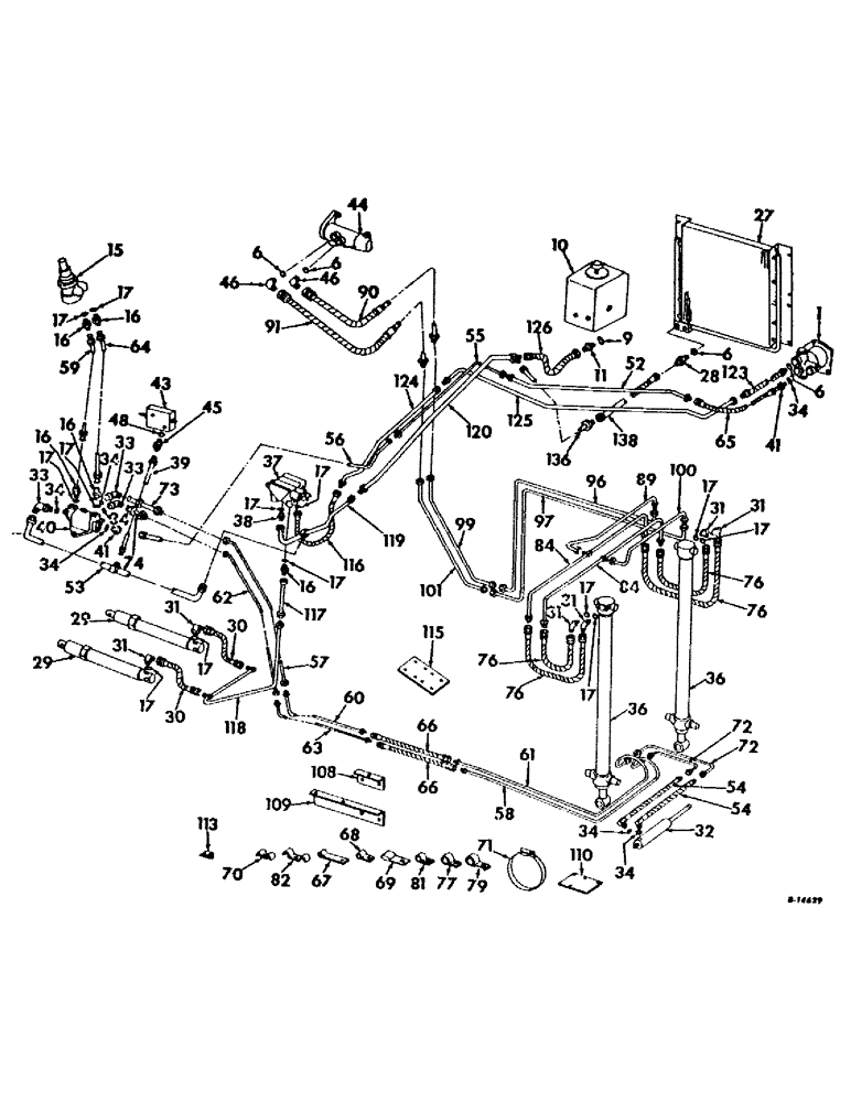 Схема запчастей Case IH 403 - (140) - HYDRAULIC DIAGRAM, FULL LEVELING, FOR HYDROSTATIC GROUND DRIVE (35) - HYDRAULIC SYSTEMS