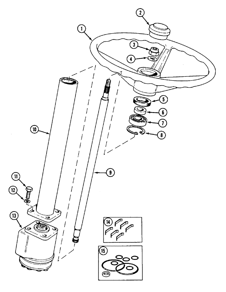 Схема запчастей Case IH 1594 - (5-098) - STEERING COLUMN AND VALVE, TRACTORS WITHOUT CAB (05) - STEERING