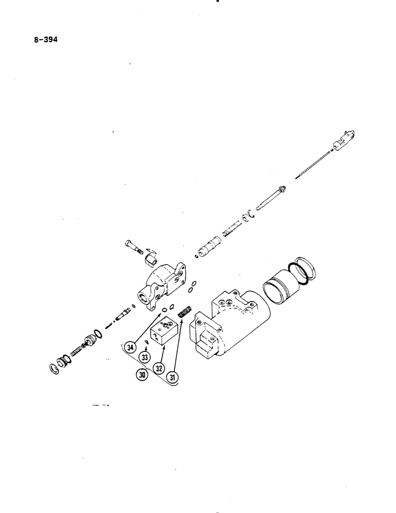 Схема запчастей Case IH 485 - (8-394) - DRAFT CONTROL CYLINDER AND VALVE (CONTD) (08) - HYDRAULICS