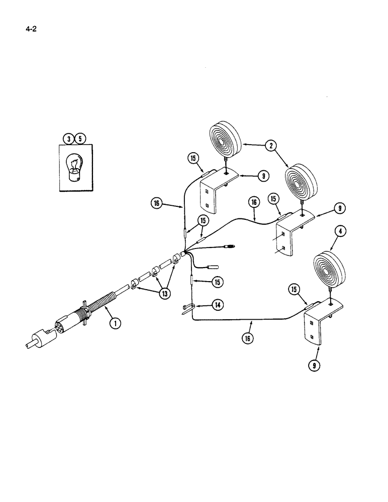 Схема запчастей Case IH 1190 - (4-2) - SAFETY LIGHTING, 1190 MOWER CONDITIONER (06) - ELECTRICAL SYSTEMS