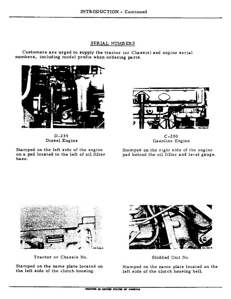 Схема запчастей Case IH 574 - (00-09) - INTRODUCTION - SERIAL NUMBER LOCATIONS (00) - GENERAL