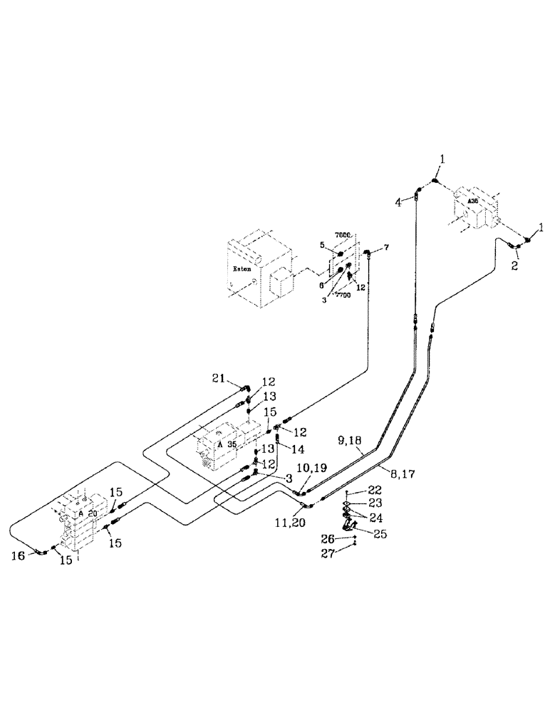 Схема запчастей Case IH 7700 - (B06-09) - HYDRAULIC PILOT LINES, ELECTRIC CABIN Hydraulic Components & Circuits