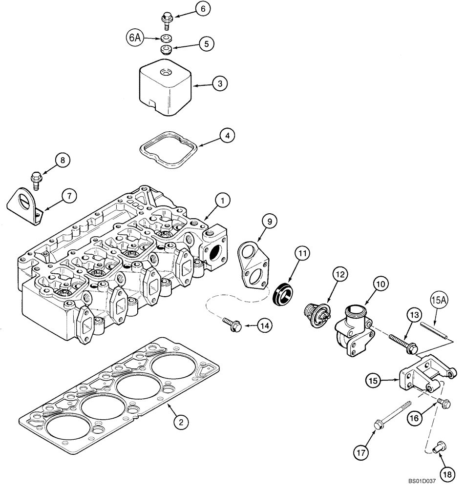 Схема запчастей Case IH 70XT - (02-18) - CYLINDER HEAD - COVER (02) - ENGINE