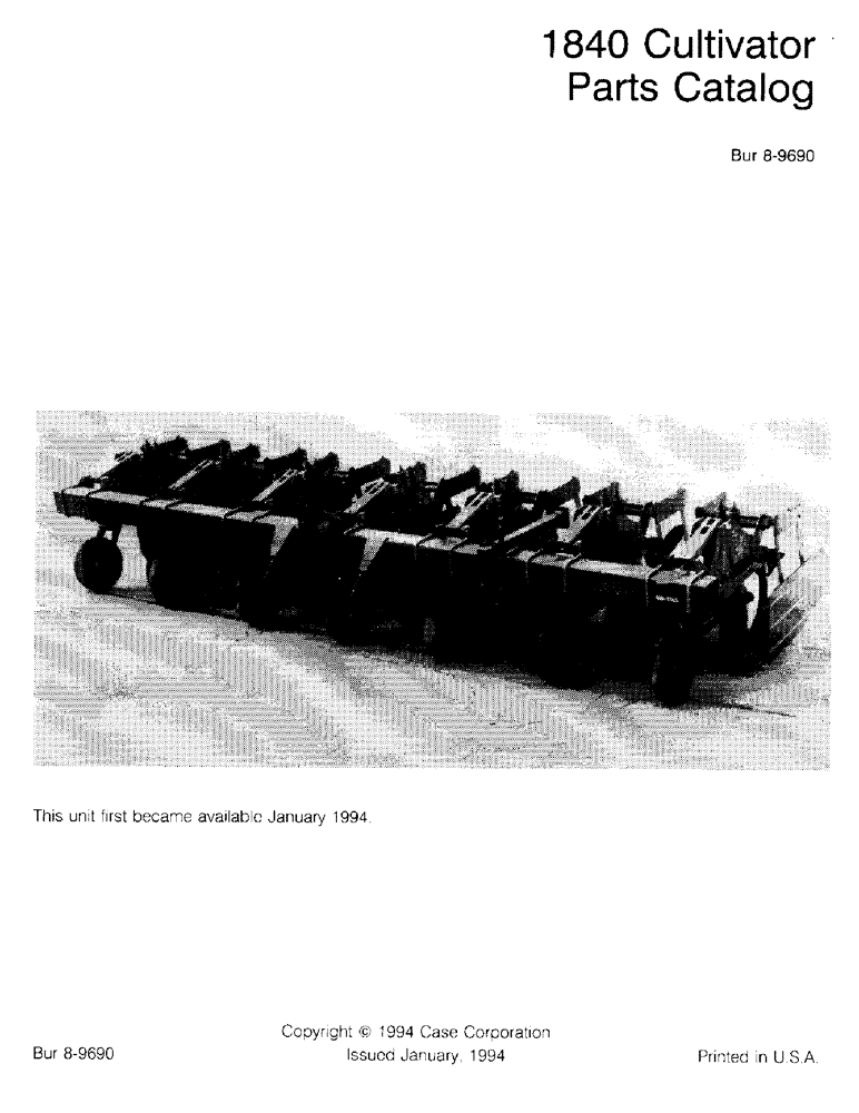 Схема запчастей Case IH 1840 - (1-1) - 1840 CULTIVATOR PARTS CATALOG 