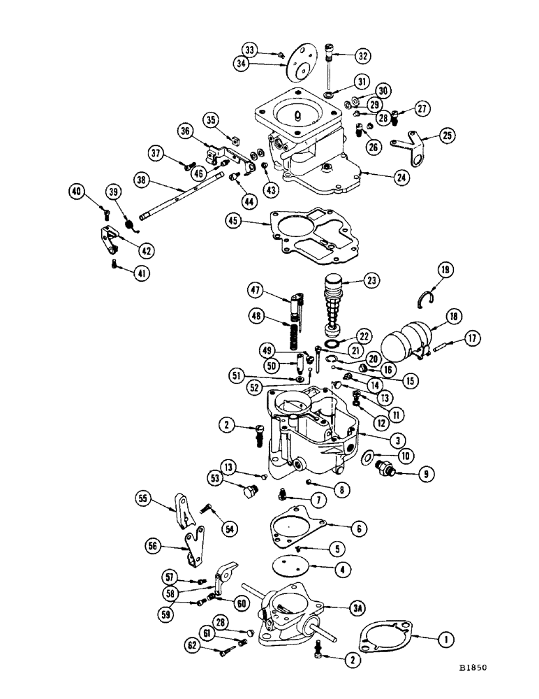 Схема запчастей Case IH 960 - (238) - F82463 CARBURETOR (10) - ENGINE