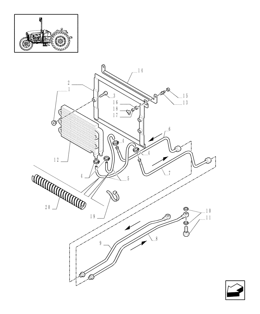 Схема запчастей Case IH JX1075C - (1.27.7[01]) - (VAR.278-296) NA - 16X16 (30 KM/H) P.SHUTT. W/OIL COOLER - RADIATOR AND PIPES (03) - TRANSMISSION