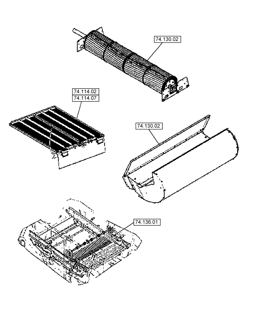 Схема запчастей Case IH 2588 - (74.000.00[01]) - SECTION INDEX - CLEANING (74) - CLEANING