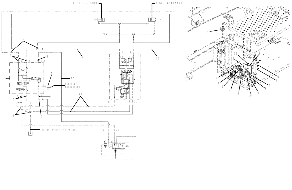 Схема запчастей Case IH TITAN 3520 - (10-022) - AUTOGUIDANCE HYDRAULIC GROUP Options