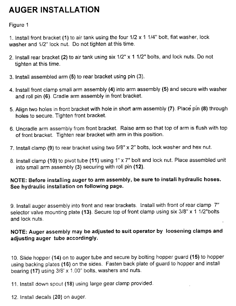 Схема запчастей Case IH 2400 - (A05) - AUGER INSTALLATION 