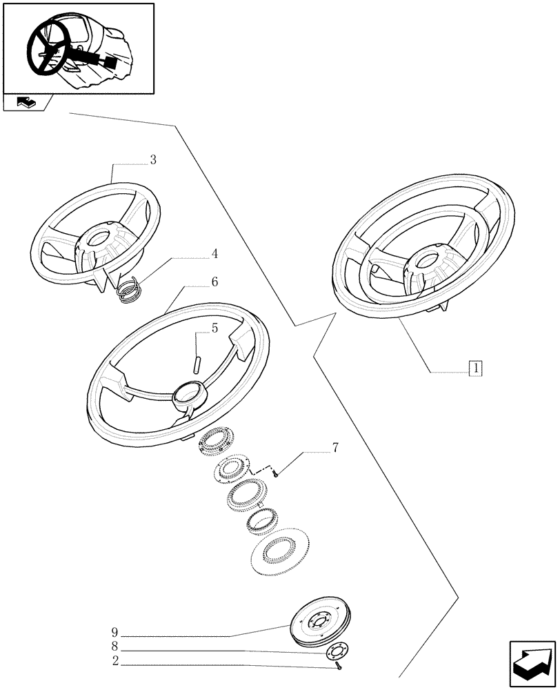 Схема запчастей Case IH PUMA 115 - (1.95.5/01A) - STEERING WHEEL - BREAKDOWN (VAR.330631-336631) (10) - OPERATORS PLATFORM/CAB