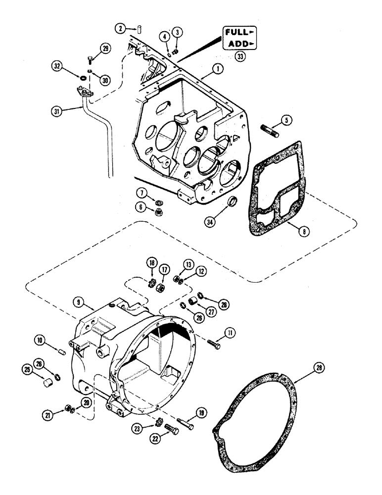 Схема запчастей Case IH 870 - (150) - CLUTCH AND TRANSMISSION HOUSINGS, MECHANICAL SHIFT (06) - POWER TRAIN