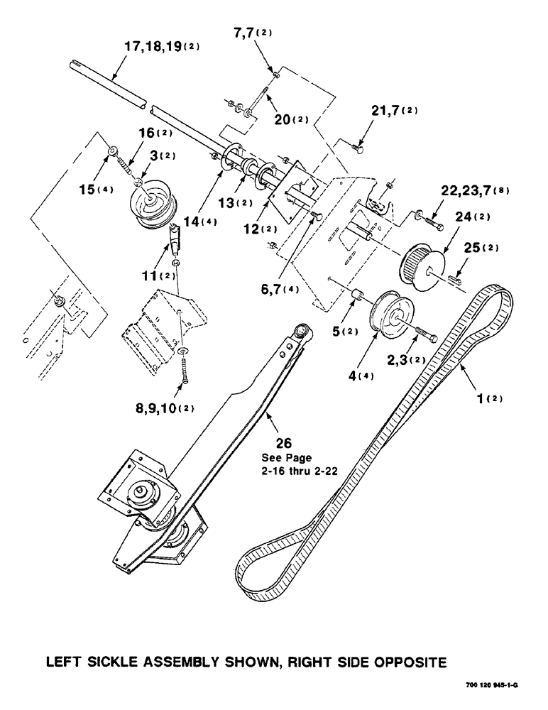 Схема запчастей Case IH 8830 - (2-10) - SICKLE DRIVE ASSEMBLY (58) - ATTACHMENTS/HEADERS