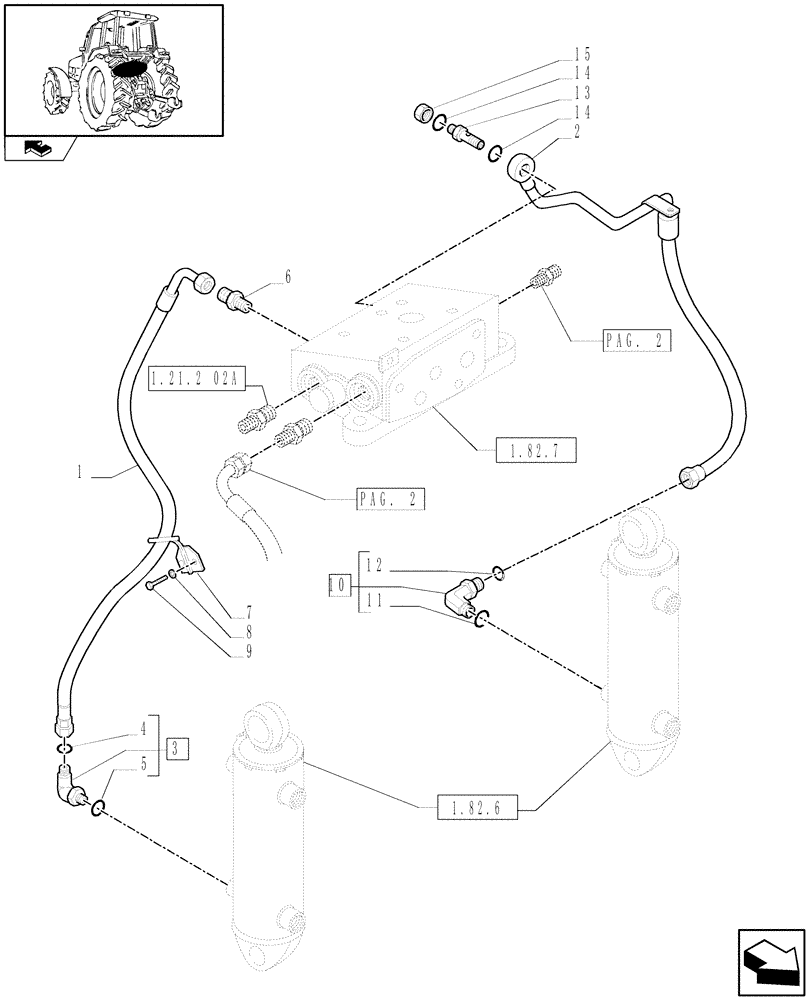 Схема запчастей Case IH PUMA 140 - (1.82.1[01]) - LIFTER LINES (07) - HYDRAULIC SYSTEM