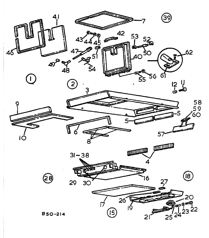 Схема запчастей Case IH 884 - (13-080) - OUTER PANEL ROOF - SUPER DE-LUXE CAB (05) - SUPERSTRUCTURE