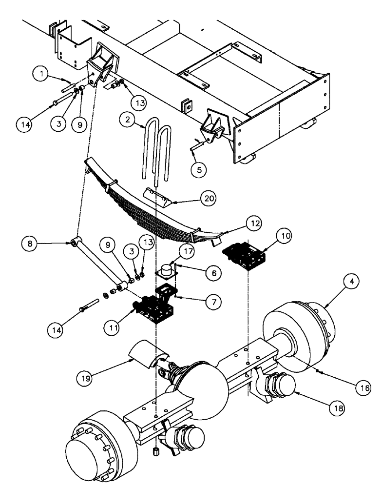 Схема запчастей Case IH FLX4300 - (04-007) - REAR AXLE ASSEMBLY Frame & Suspension