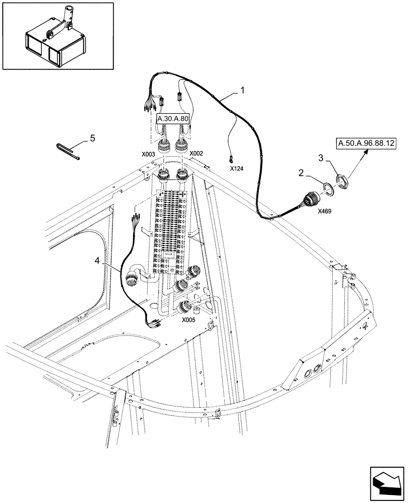 Схема запчастей Case IH AFX8010 - (A.50.A.96.88[13]) - SMART STEER AUTO-GUIDANCE KIT - ELECTRICAL WIRING A - Distribution Systems
