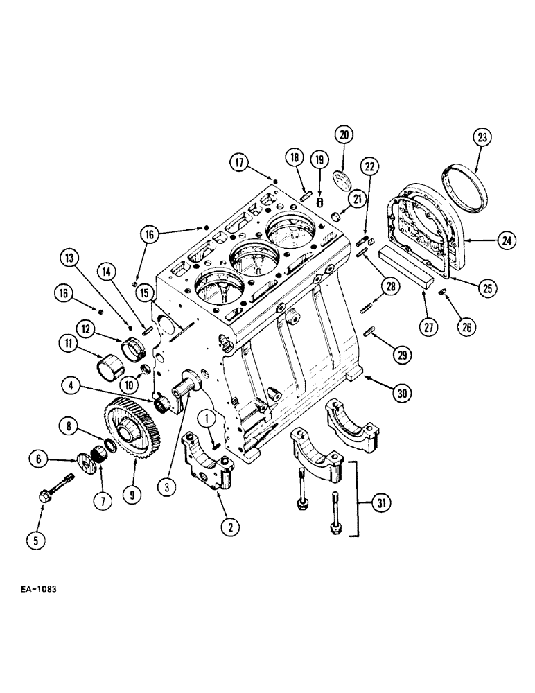 Схема запчастей Case IH 248 - (2-058) - CYLINDER BLOCK AND RELATED PARTS, 248, 385, 485 (02) - ENGINE