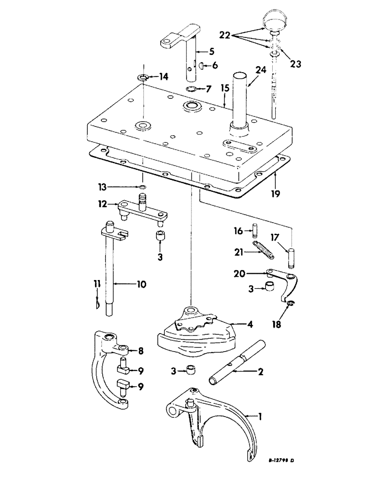 Схема запчастей Case IH 706 - (H-09) - CONTROLS, GEAR SHIFT MECHANISM, RANGE TRANSMISSION Controls