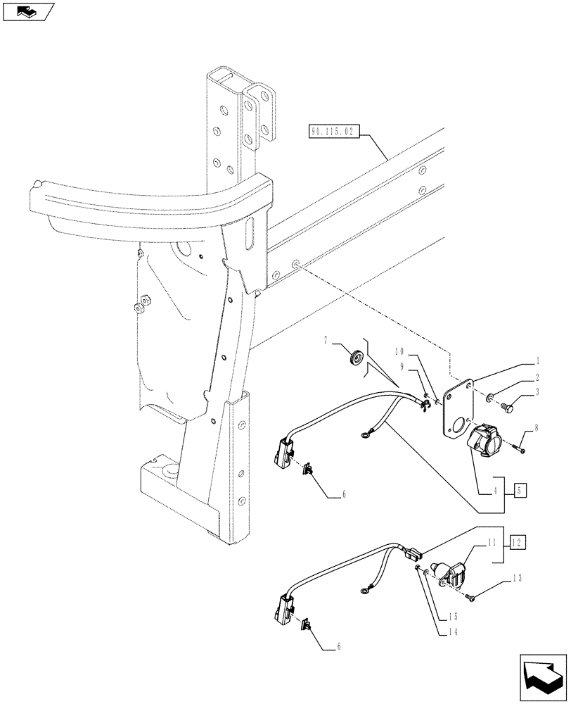 Схема запчастей Case IH FARMALL 75C - (55.510.11[03]) - REAR POWER SOCKET - L/CAB (55) - ELECTRICAL SYSTEMS