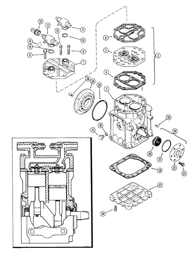 Схема запчастей Case IH 870 - (325E) - YORK COMPRESSOR (09) - CHASSIS/ATTACHMENTS