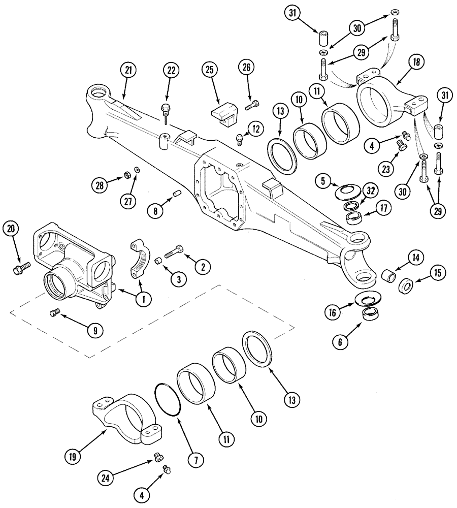 Схема запчастей Case IH CX50 - (05-09) - AXLE HOUSING - M.F.D. (05) - STEERING