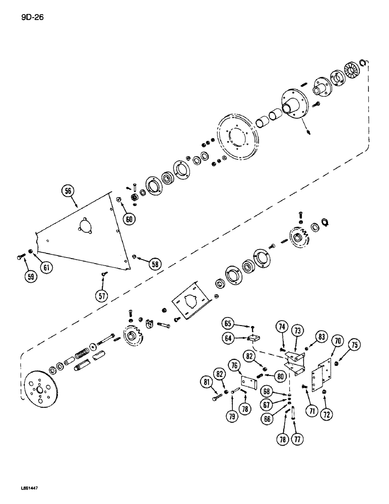 Схема запчастей Case IH 1640 - (9D-26) - ELEVATOR DRIVE JACKSHAFT, (CONT) (16) - GRAIN ELEVATORS & AUGERS