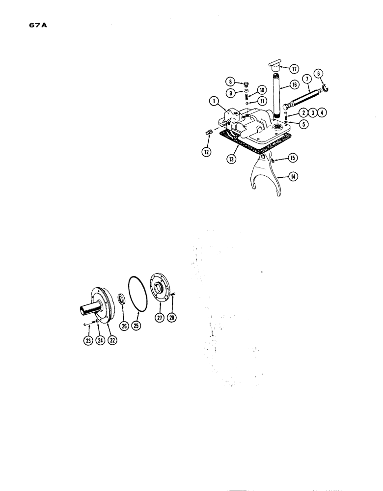 Схема запчастей Case IH 1200 - (067A) - FORWARD AND REVERSE SHIFT COVER (06) - POWER TRAIN