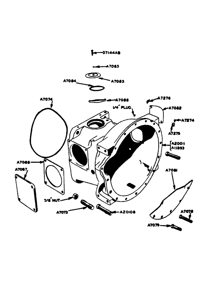 Схема запчастей Case IH 700 - (098) - CLUTCH HOUSHING, "700" SERIES (06) - POWER TRAIN