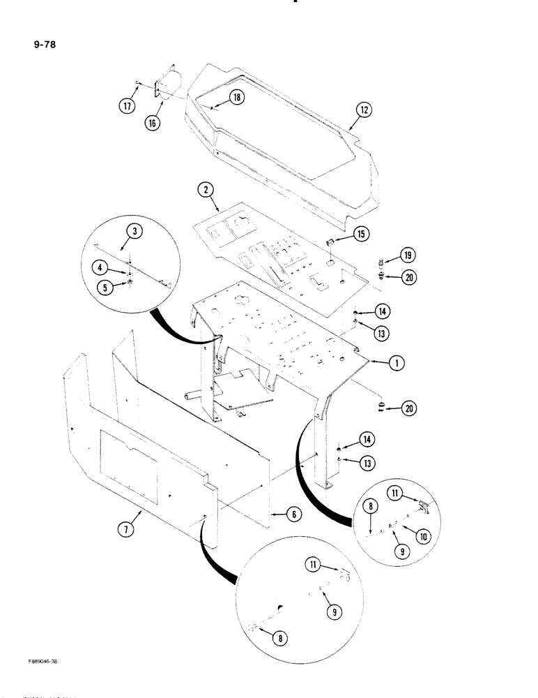 Схема запчастей Case IH STEIGER - (9-078) - CONTROL CONSOLE, CAB (09) - CHASSIS/ATTACHMENTS