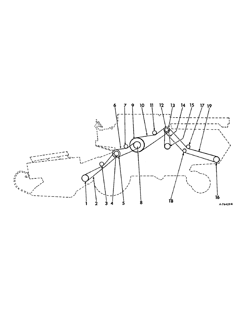 Схема запчастей Case IH 815 - (09) - PULLEY AND BELT DIAGRAM, LEFT SIDE (00) - GENERAL