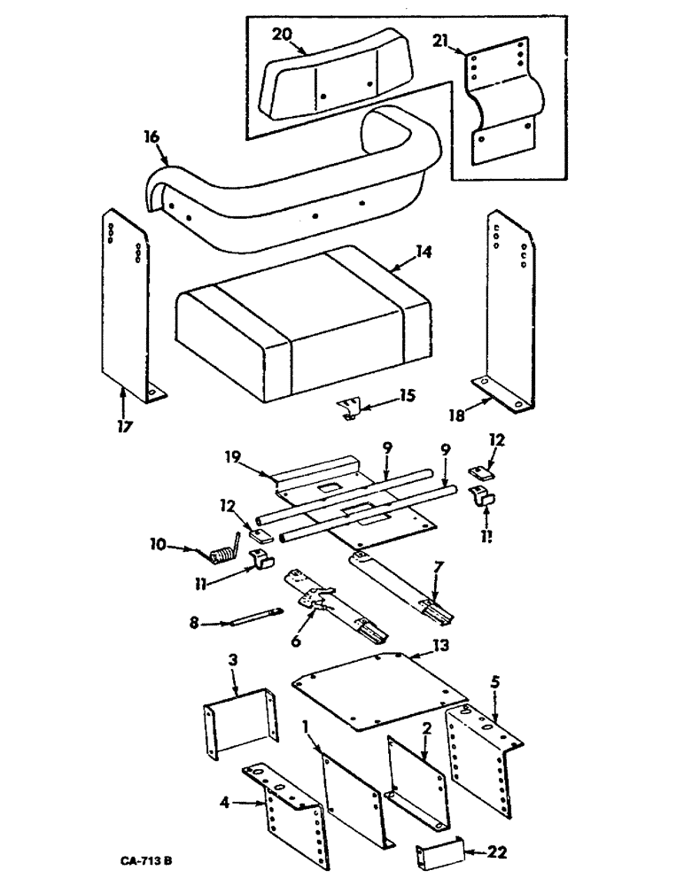 Схема запчастей Case IH 915 - (13-19) - SUPERSTRUCTURE, OPERATORS SEAT (05) - SUPERSTRUCTURE