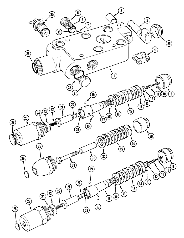 Схема запчастей Case IH 1294 - (8-254) - REMOTE VALVE ASSEMBLIES (08) - HYDRAULICS