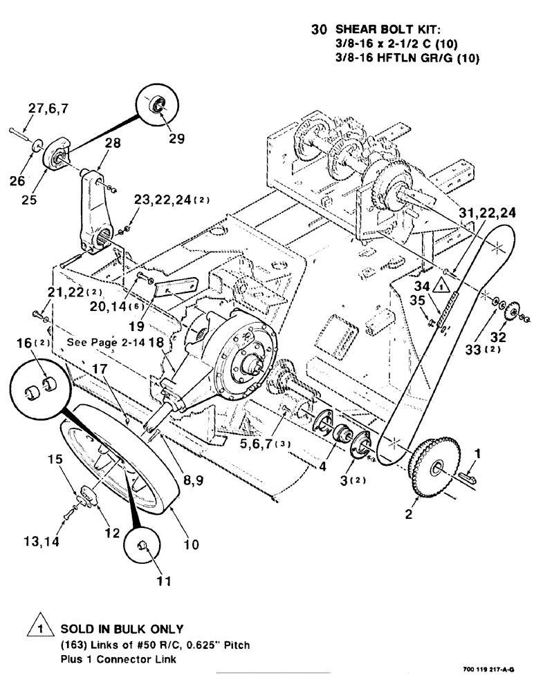 Схема запчастей Case IH 8545 - (2-14) - DRIVE ASSEMBLY (GEARBOX, PLUNGER AND KNOTTER) Driveline