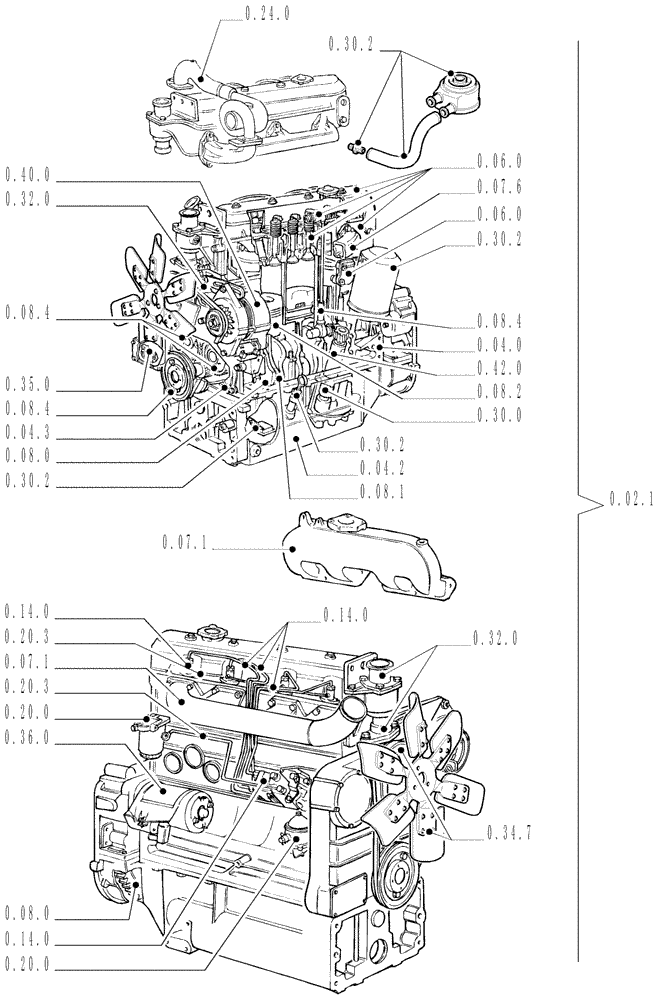 Схема запчастей Case IH JX1070N - (SEC. 01) - ENGINE (00) - GENERAL