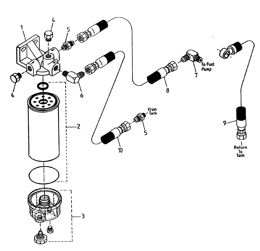 Схема запчастей Case IH 7700 - (C01-75A) - WATER SEPARATOR AND FUEL LINES (6CT), SERIAL #7908 AND ONWARDS Engine & Engine Attachments