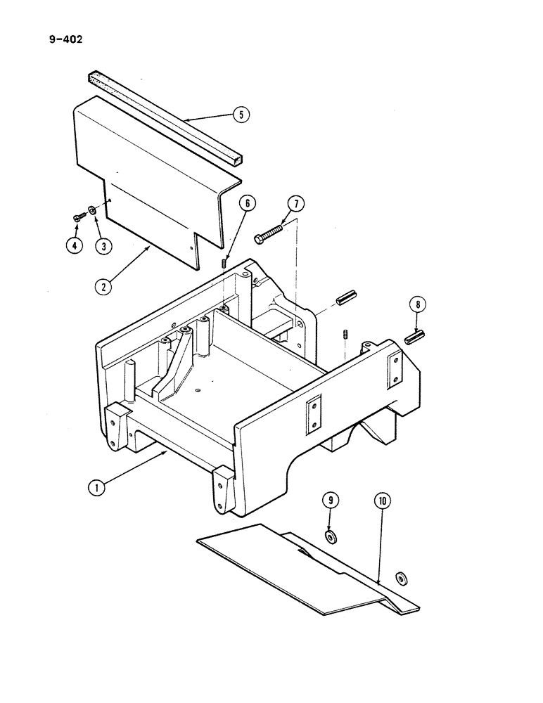 Схема запчастей Case IH 485 - (9-402) - FRONT BOLSTER, CAST (09) - CHASSIS/ATTACHMENTS