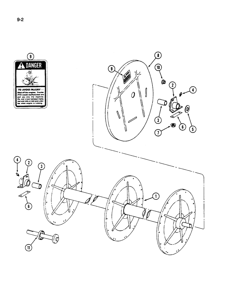 Схема запчастей Case IH 1190 - (9-002) - REEL, 1190 MOWER CONDITIONER (03) - CHASSIS/MOUNTED EQUIPMENT