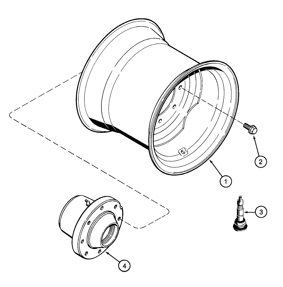 Схема запчастей Case IH 2155 - (5-16) - REAR STEERING WHEEL AND HUB (04) - STEERING