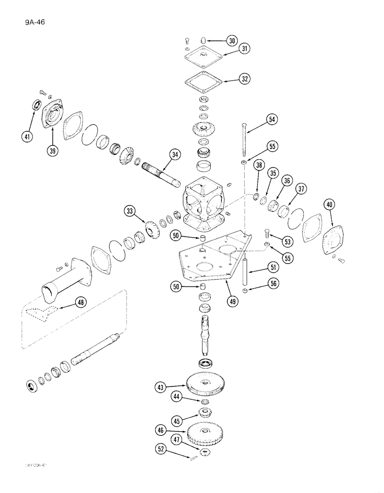 Схема запчастей Case IH 1844 - (9A-046) - GEAR BOX DRUM NUMBER 2 AND 3, 1844 COTTON PICKER (13) - PICKING SYSTEM