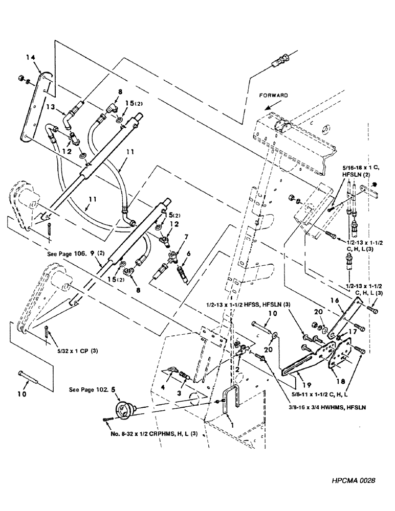 Схема запчастей Case IH 8450 - (090) - HYDRAULIC, TENSION CONTROL, RIGHT, ASSEMBLY, SERIAL NUMBER CFH0015001 THROUGH 0015274 (07) - HYDRAULICS