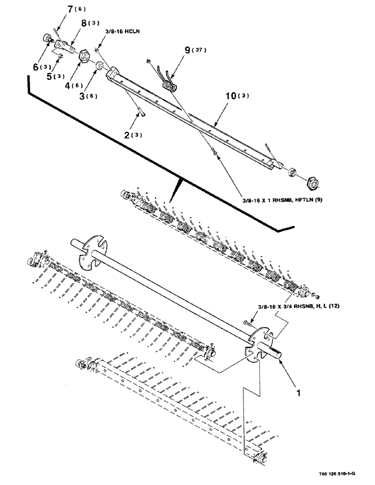 Схема запчастей Case IH 8430 - (3-06) - PICKUP ROTOR ASSEMBLY Pickup