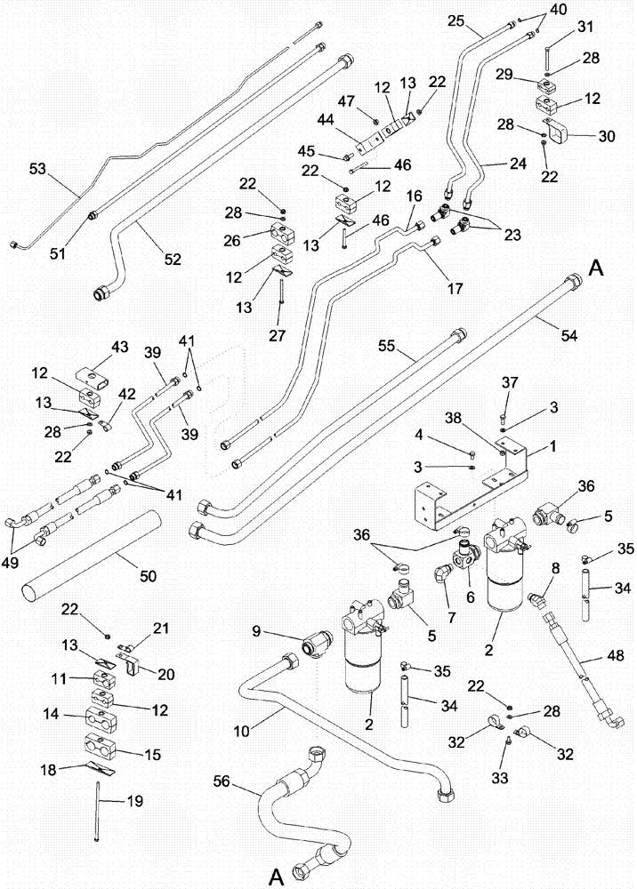 Схема запчастей Case IH 620 - (08-03) - HYDRAULIC FILTERS (07) - HYDRAULICS