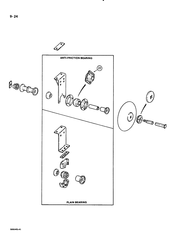 Схема запчастей Case IH 122 - (9-24) - DISK GANGS WITH PLAIN AND ANTI-FRICTION BEARINGS (09) - CHASSIS/ATTACHMENTS