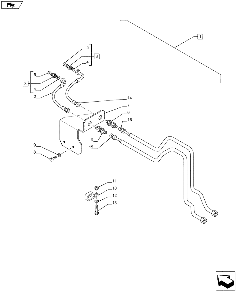 Схема запчастей Case IH PUMA 200 - (88.035.07[05]) - DIA KIT - FRONT HPL FOR ELECTRONIC/MECHANICAL REMOTES LESS PTO, LESS AUX. COUPLERS - PIPES AND BRACKETS (88) - ACCESSORIES