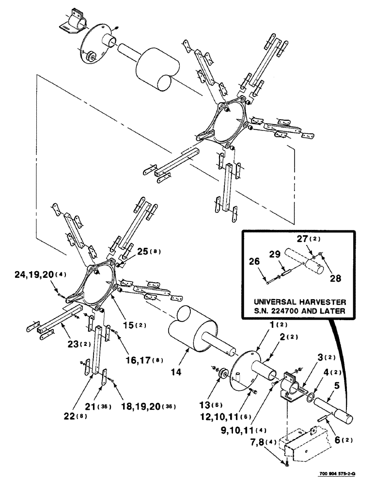 Схема запчастей Case IH 8830 - (3-20) - REEL MOUNTING AND CAM ASSEMBLY, 18 FOOT, PICKUP (58) - ATTACHMENTS/HEADERS