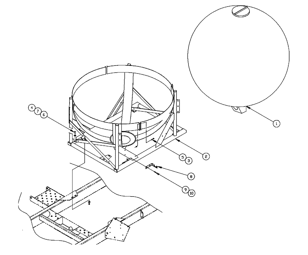 Схема запчастей Case IH PATRIOT 150 - (09-020) - 750 GALLON SPHERICAL - PRODUCT TANK Liquid Plumbing