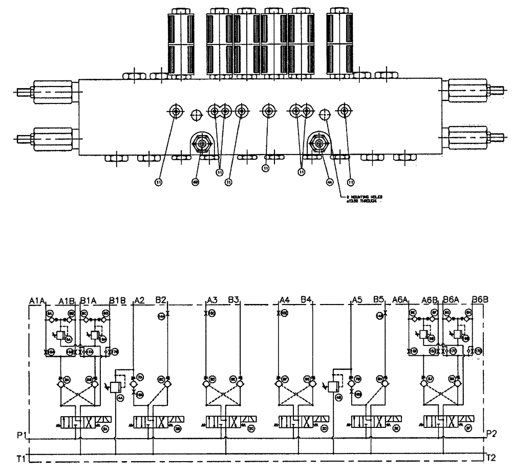 Схема запчастей Case IH SPX4410 - (06-029[02]) - VALVE, 6-SECTION, BOOM/SUSPENSION Hydraulic Plumbing