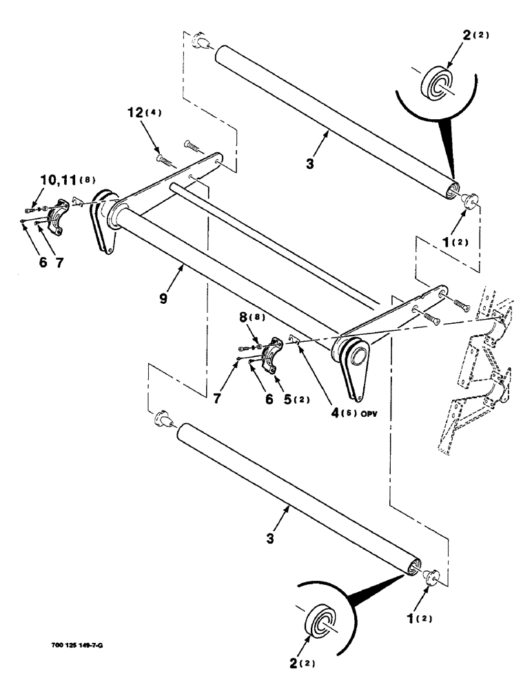 Схема запчастей Case IH 8460 - (6-32) - BELT TENSION ROLLER ASSEMBLY (14) - BALE CHAMBER